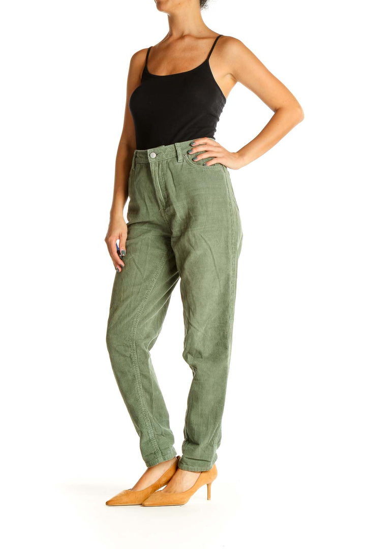 Green Straight Leg Corduroy Jeans