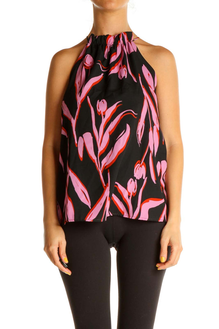 Black Graphic Print All Day Wear Blouse