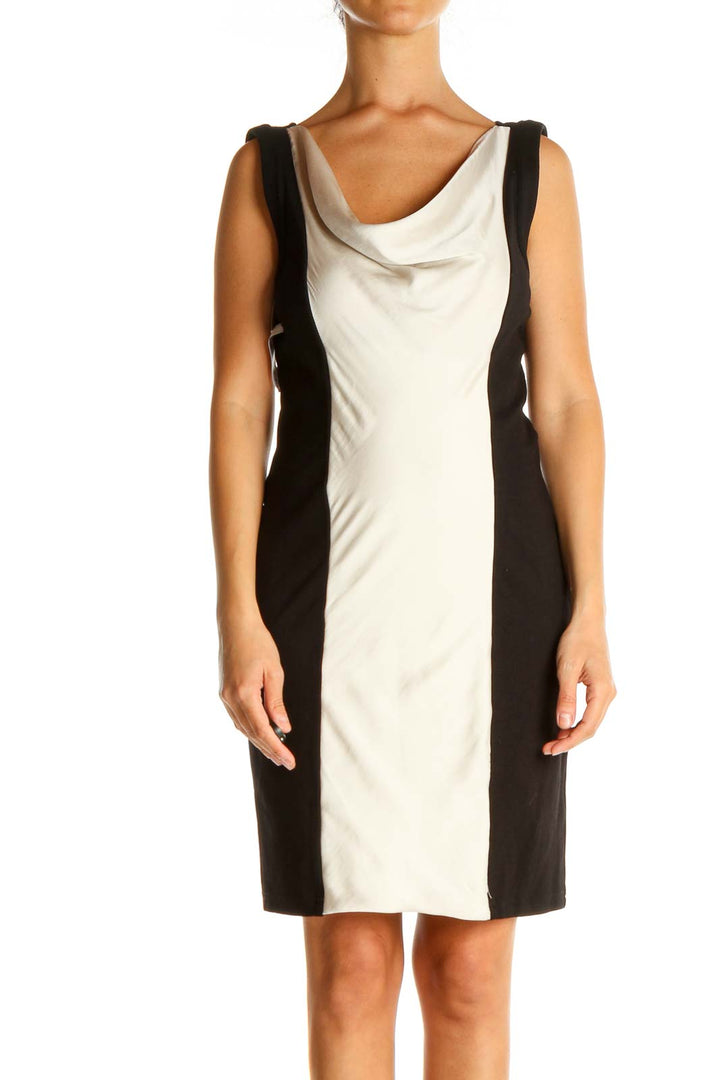 Black Solid Classic Sheath Dress