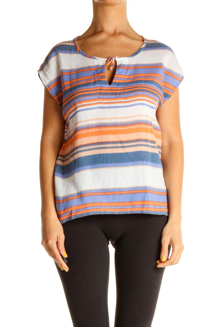 White Striped All Day Wear T-Shirt