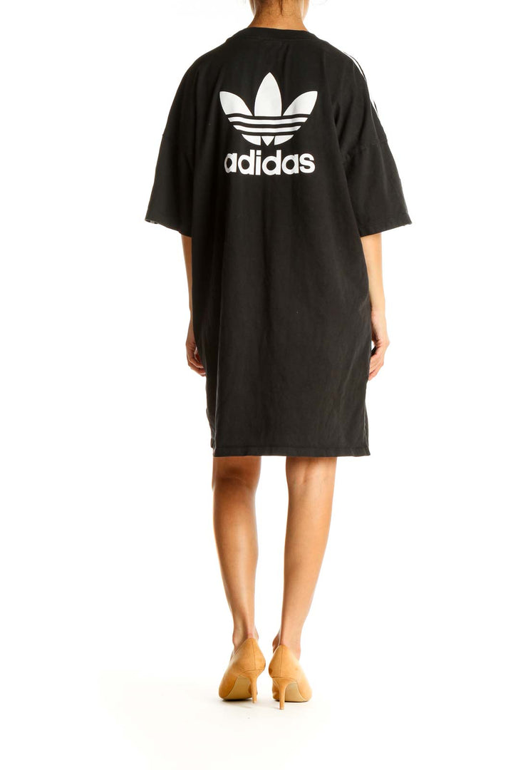 Black Solid Activewear T-Shirt Dress