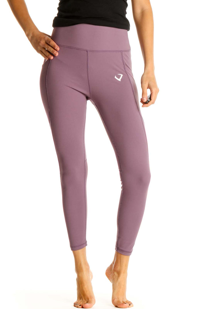 Pink Solid Activewear Leggings