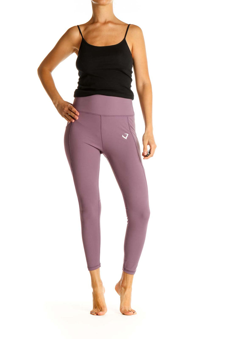 Pink Solid Activewear Leggings