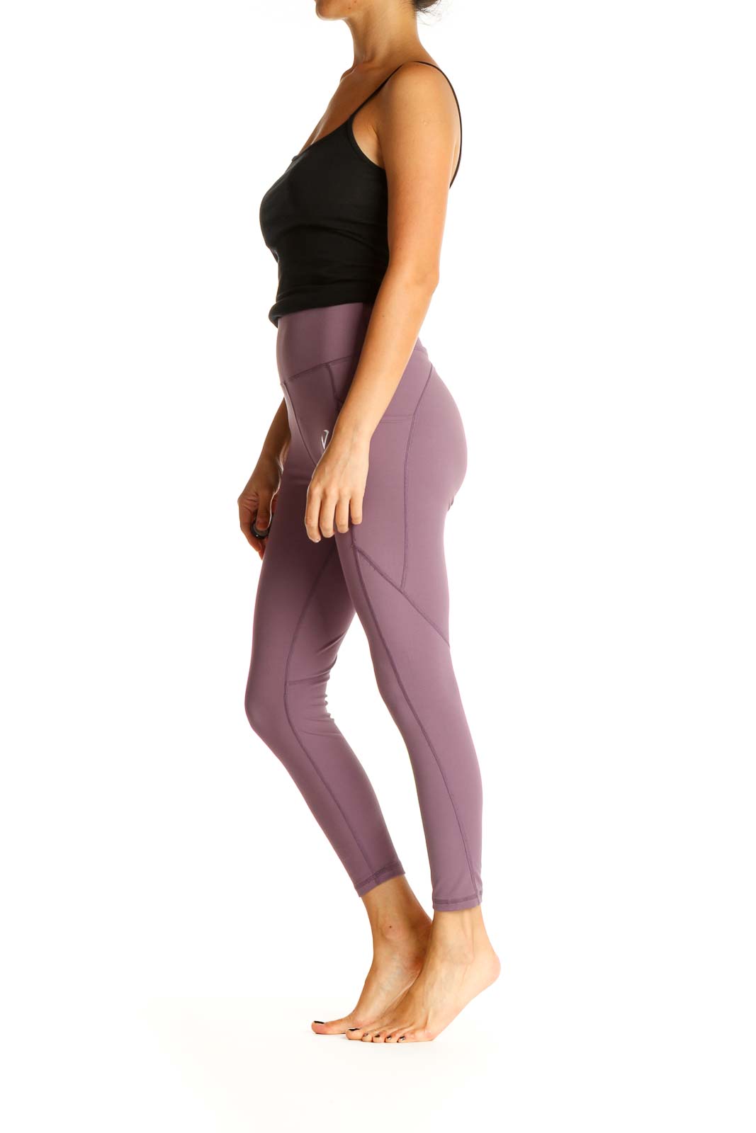 Pink Solid Activewear Leggings