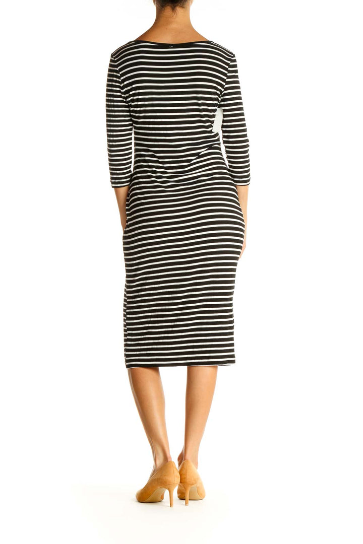 White Striped Day Sheath Dress