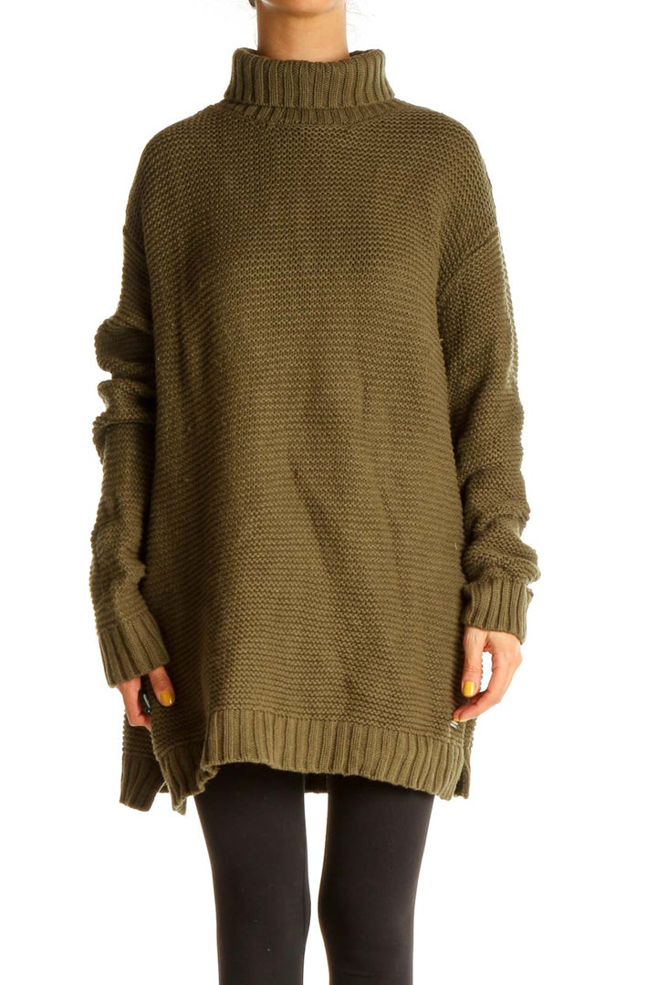 Brown Textured Classic Sweater