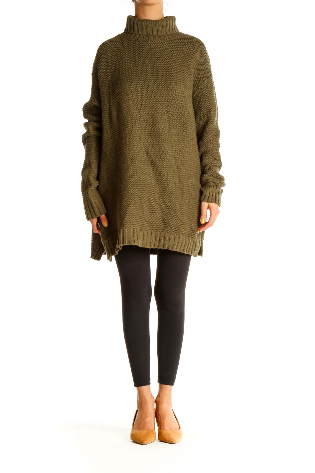 Brown Textured Classic Sweater