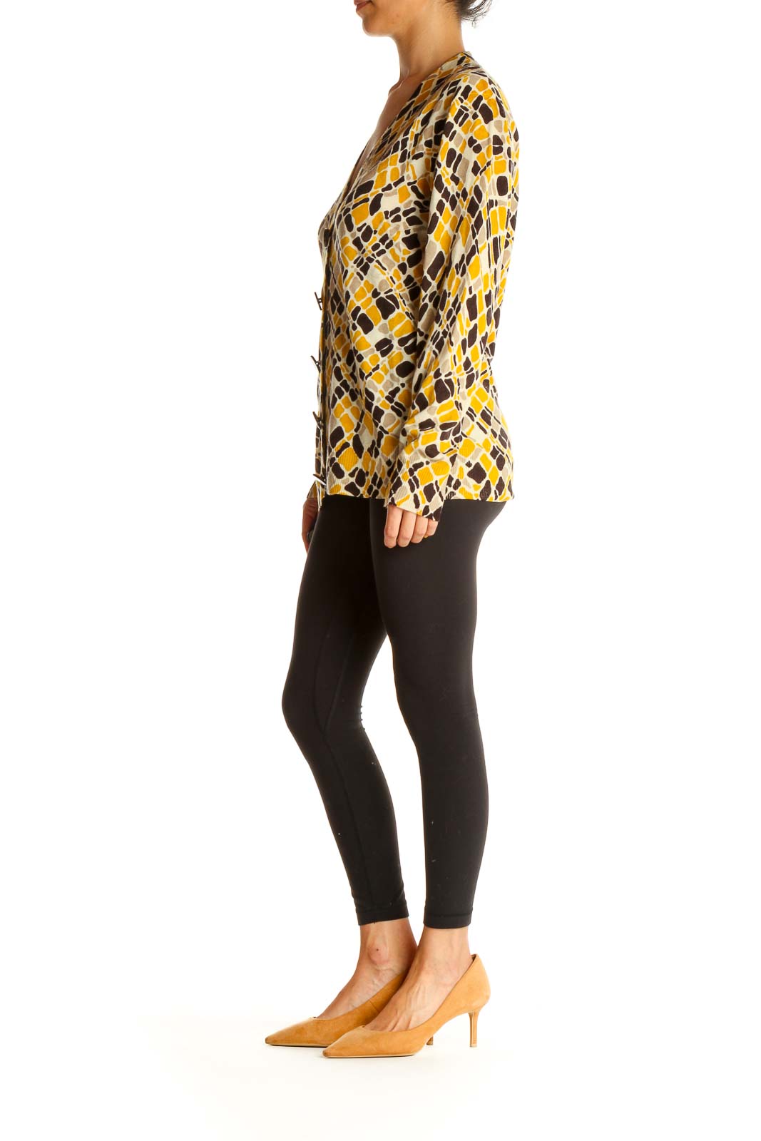 Yellow Geometric Print All Day Wear Blouse