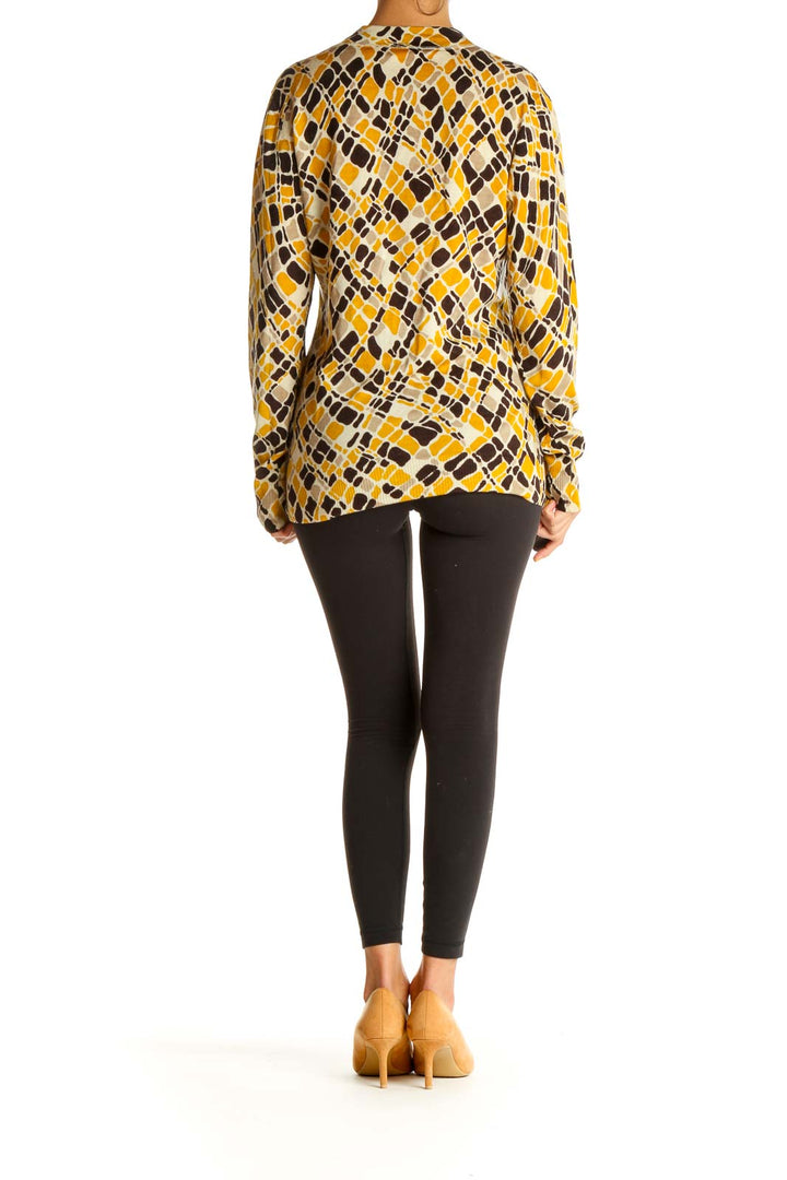 Yellow Geometric Print All Day Wear Blouse