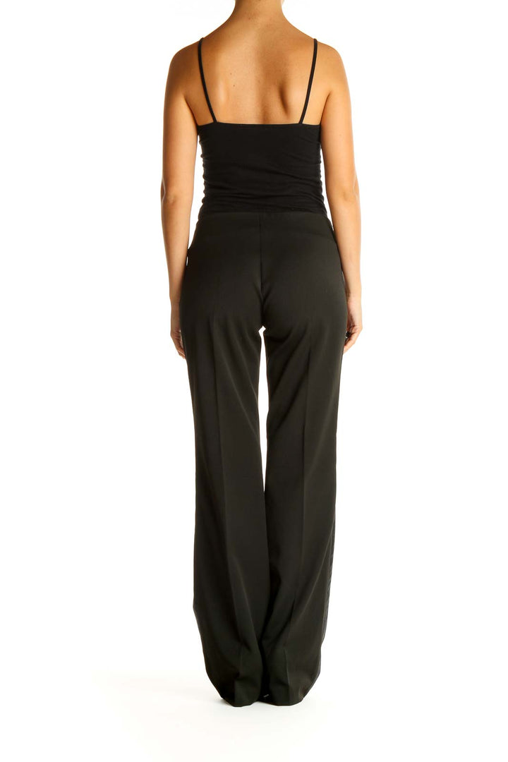 Black Solid Casual Pants