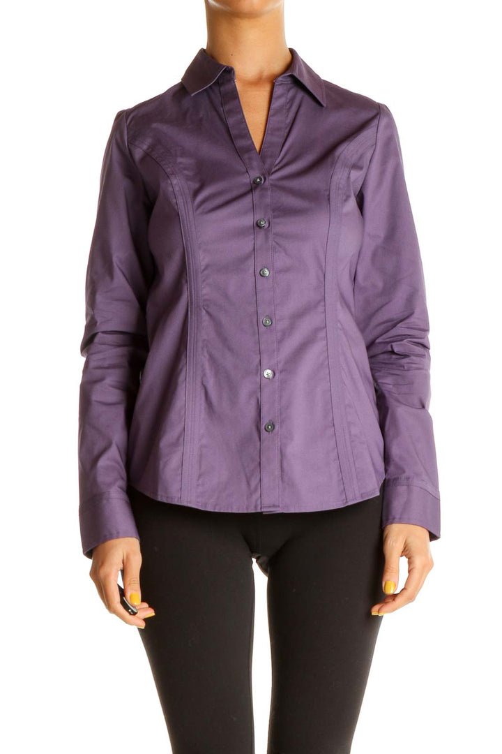 Purple Solid Work Shirt