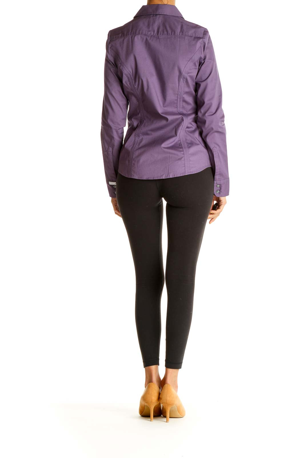 Purple Solid Work Shirt