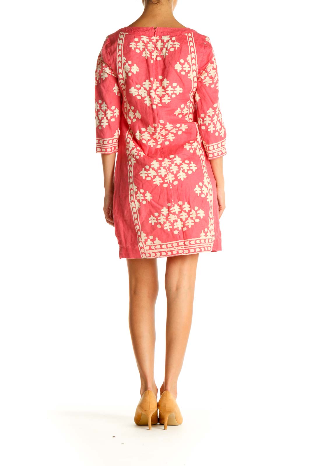 Pink Printed Bohemian Shift Dress