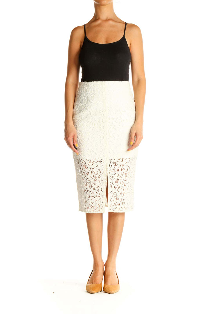 White Lace Brunch Pencil Skirt