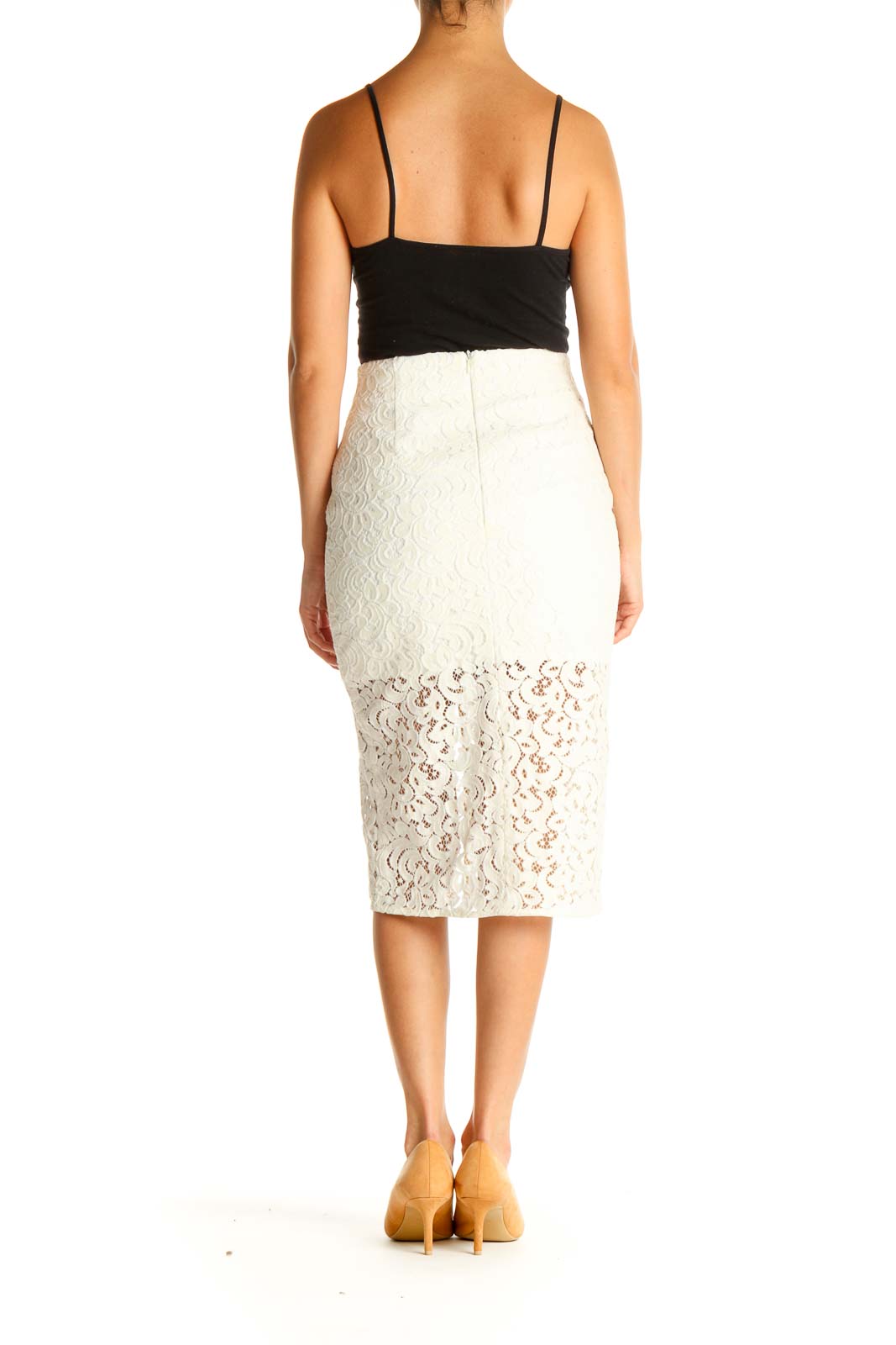 White Lace Brunch Pencil Skirt