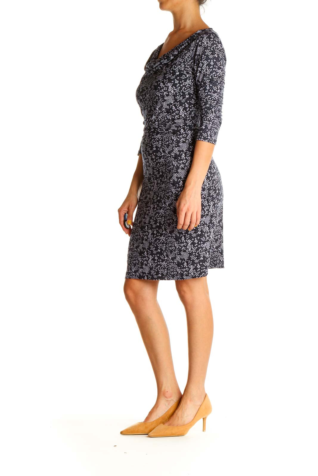 Gray Animal Print Sheath Dress