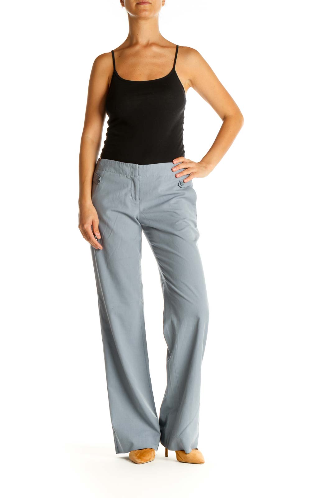 Gray Casual Trousers