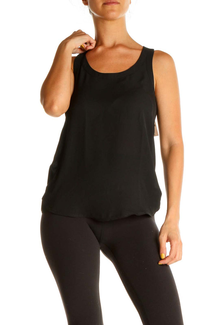 Black Solid Tank Top