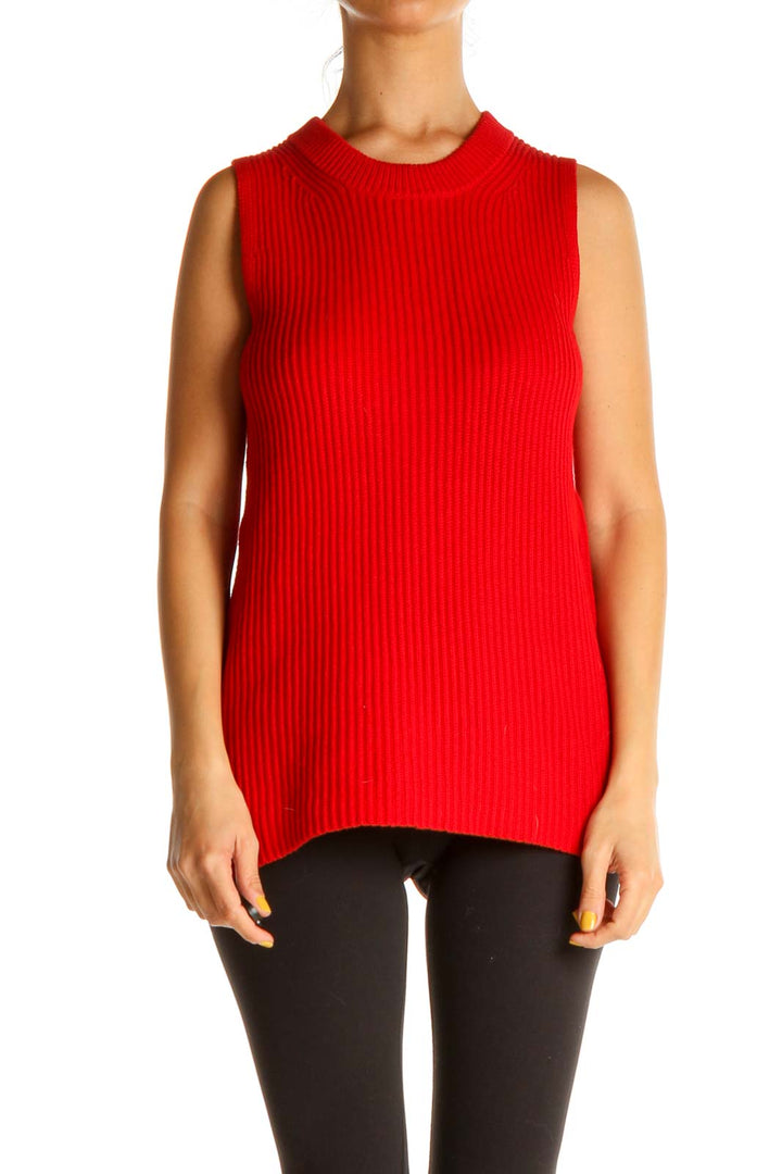 Red Solid All Day Wear Sweater