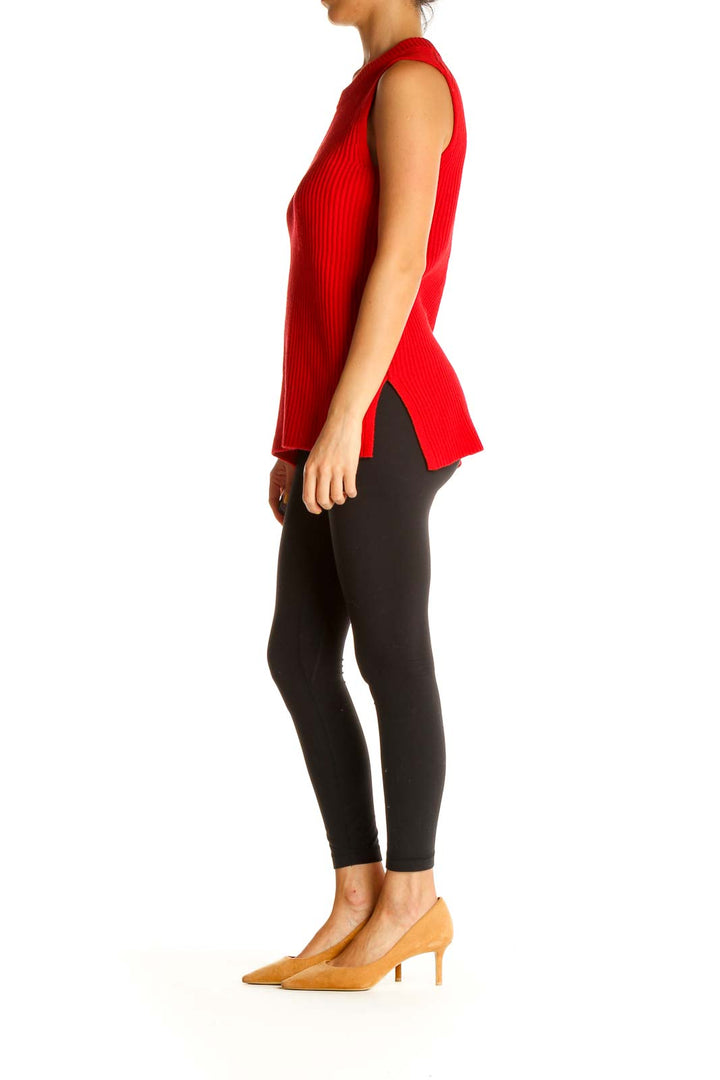 Red Solid All Day Wear Sweater