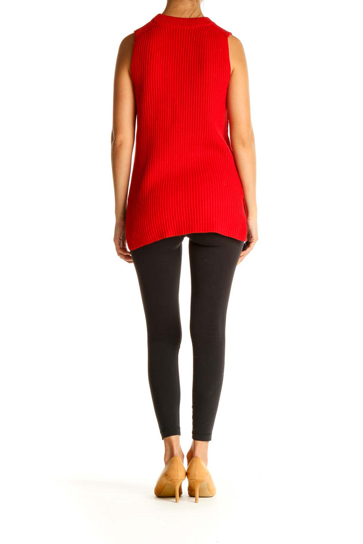 Red Solid All Day Wear Sweater