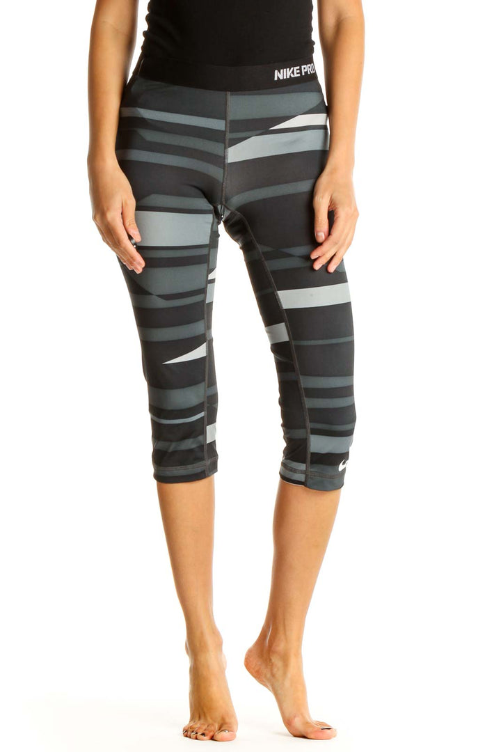 Gray Printed Activewear Leggings