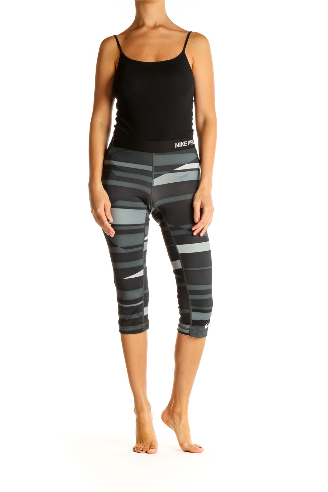 Gray Printed Activewear Leggings