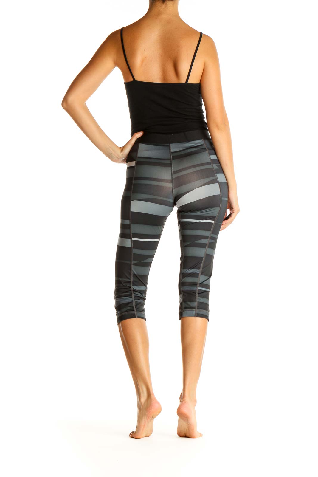 Gray Printed Activewear Leggings