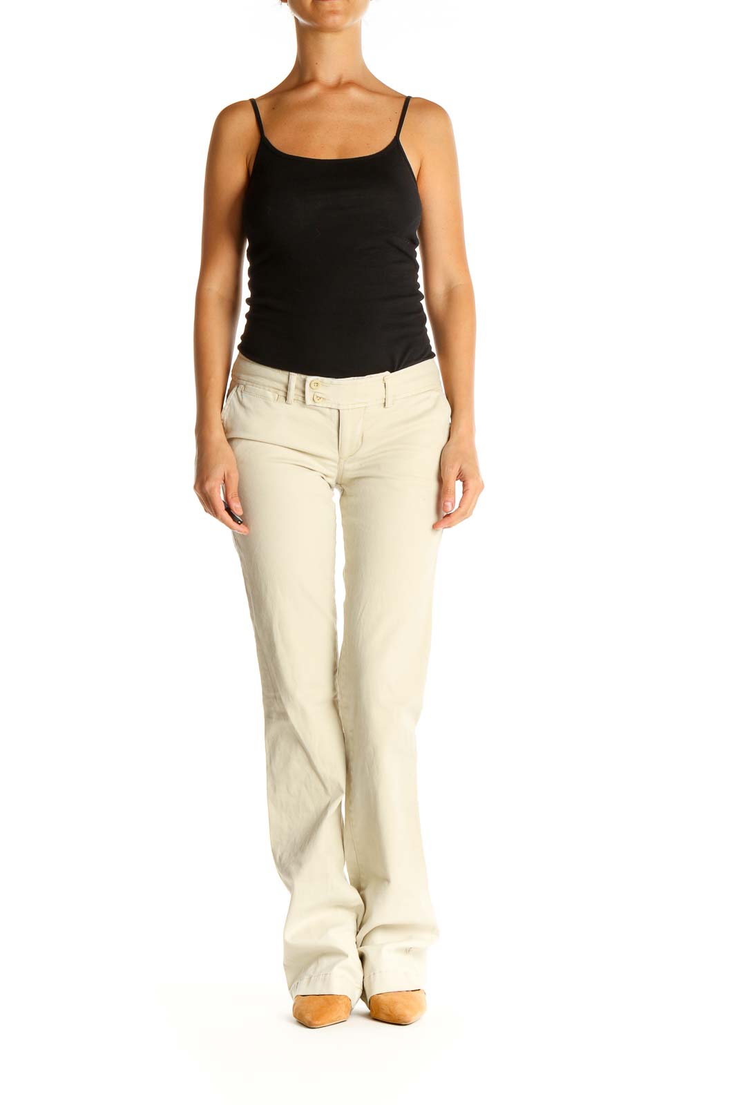 Beige Casual Trousers