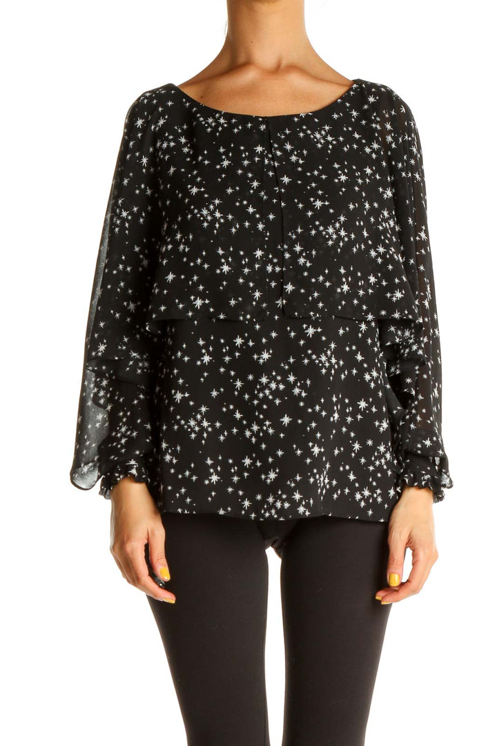 Black Sparkle Polka Dot All Day Wear Blouse