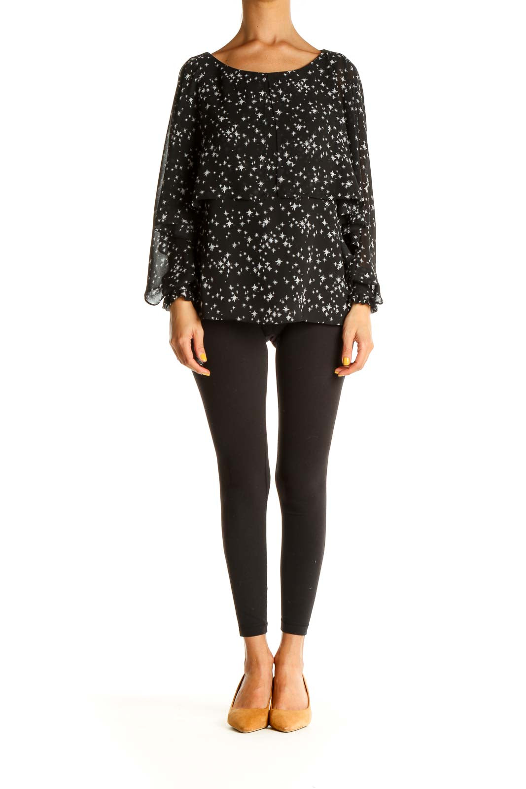 Black Sparkle Polka Dot All Day Wear Blouse