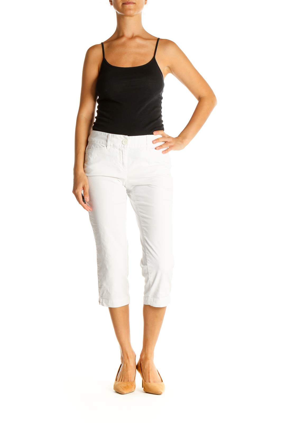 White Casual Capri Pants