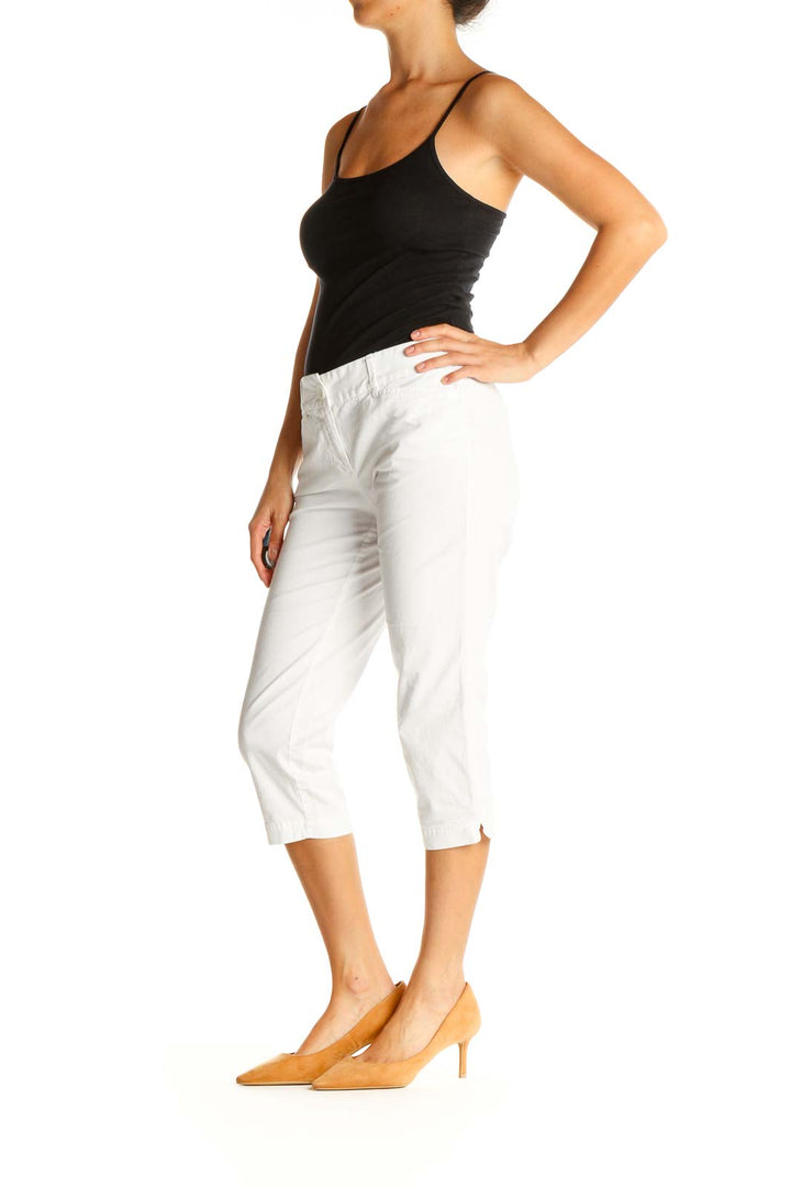 White Casual Capri Pants