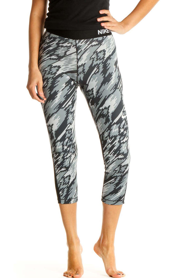 Gray Printed Activewear Leggings