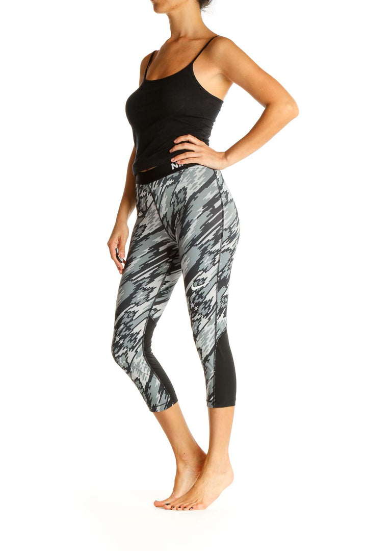 Gray Printed Activewear Leggings