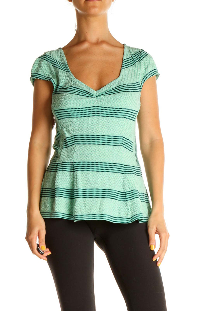 Green Striped Bohemian T-Shirt