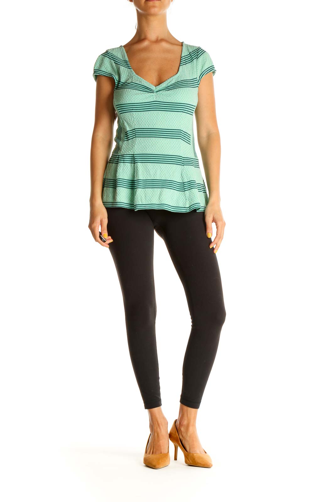 Green Striped Bohemian T-Shirt