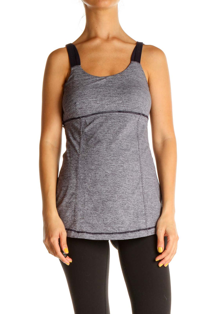 Gray Textured Activewear Tank Top