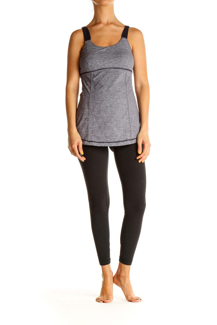 Gray Textured Activewear Tank Top