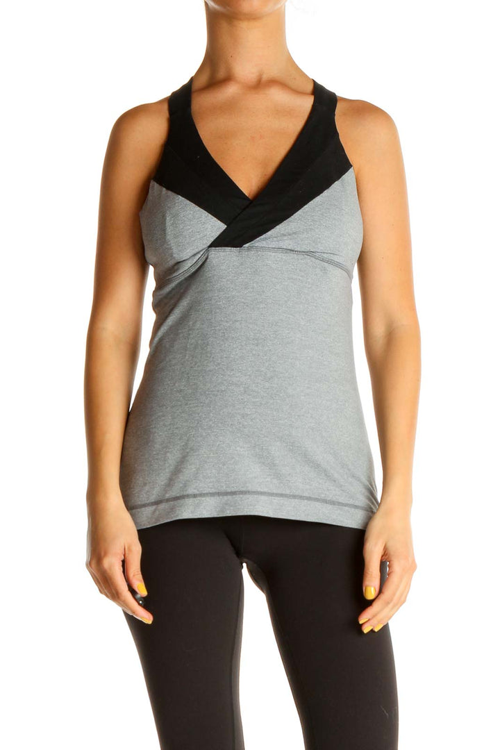 Black Colorblock Activewear Tank Top