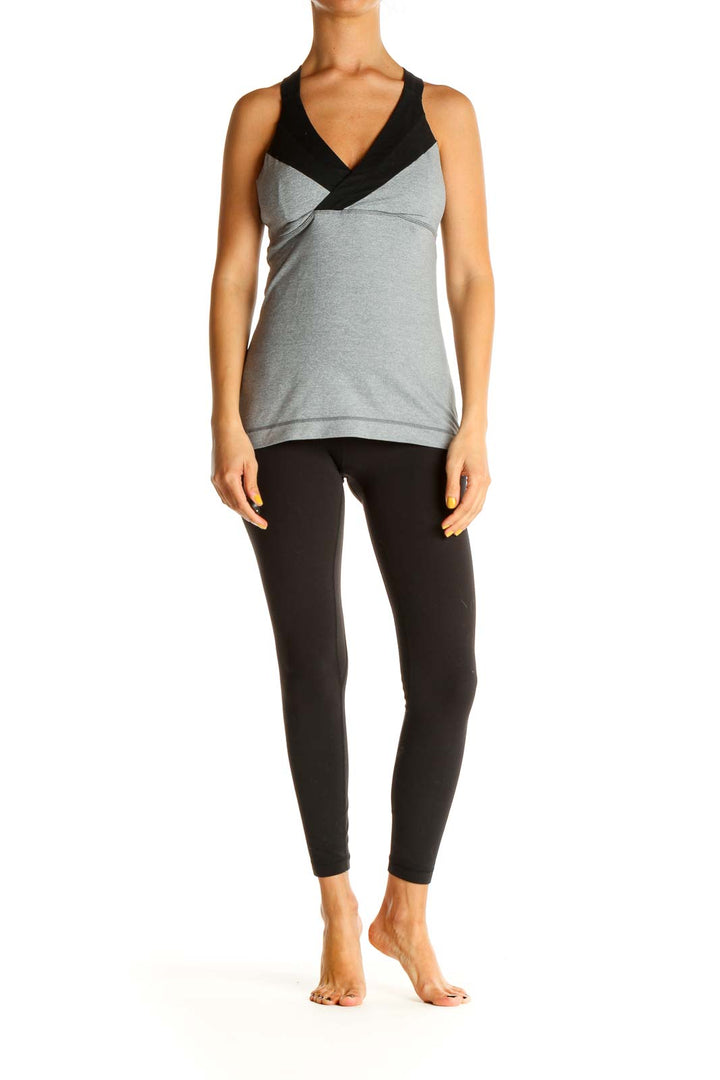 Black Colorblock Activewear Tank Top