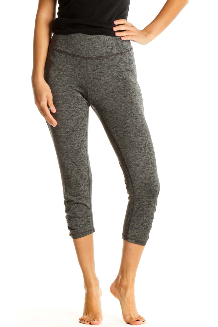 Gray Textured Activewear Leggings