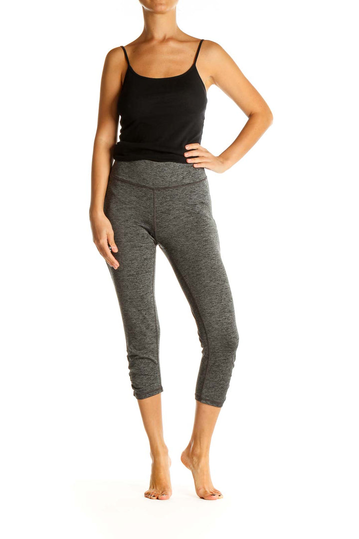 Gray Textured Activewear Leggings