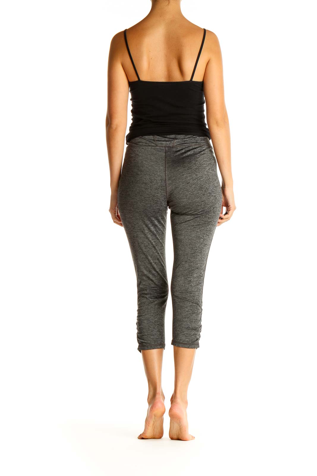 Gray Textured Activewear Leggings