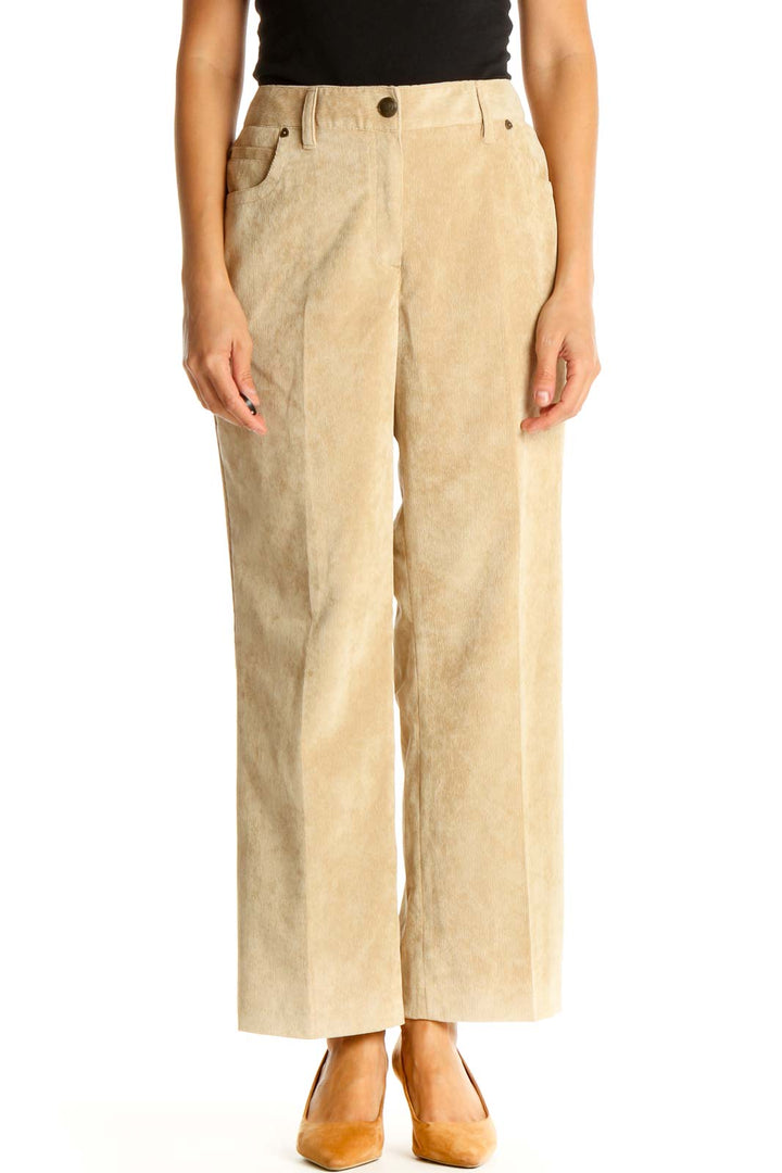 Beige Casual Trousers