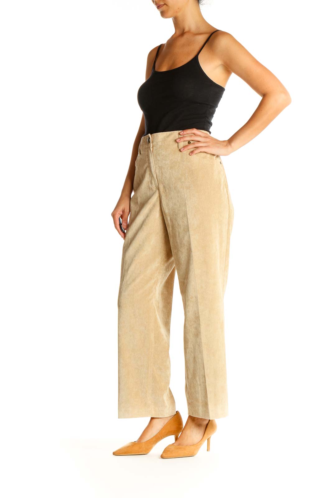 Beige Casual Trousers