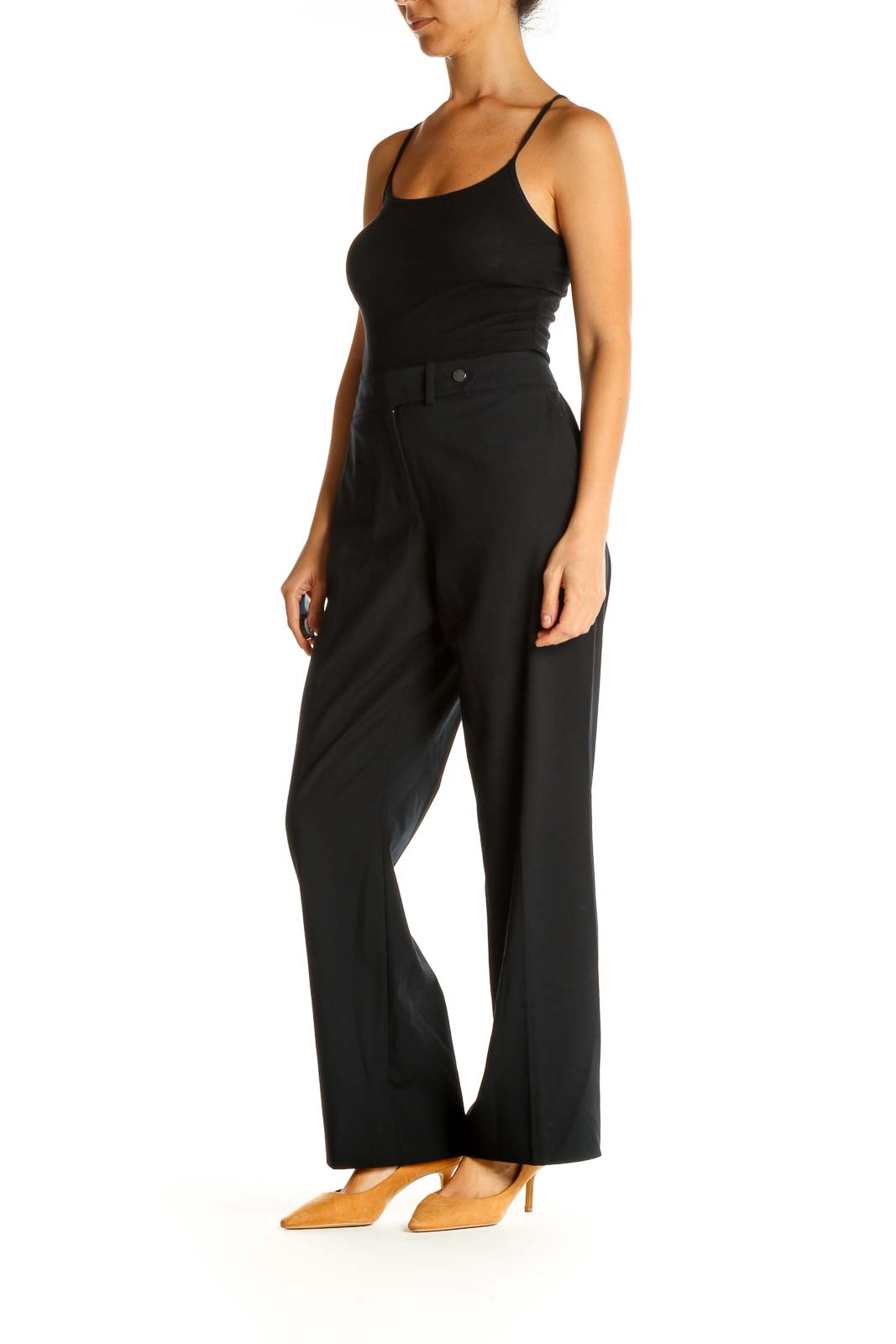 Black Solid All Day Wear Trousers