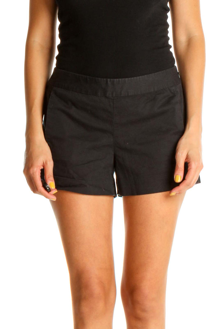 Black Solid All Day Wear Shorts