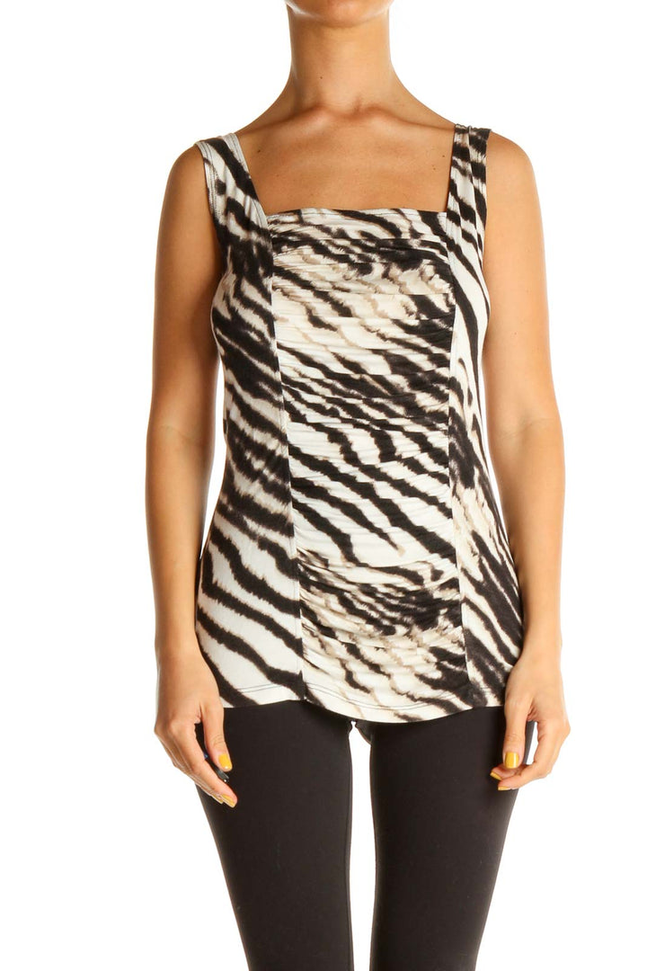 White Animal Print Tank Top