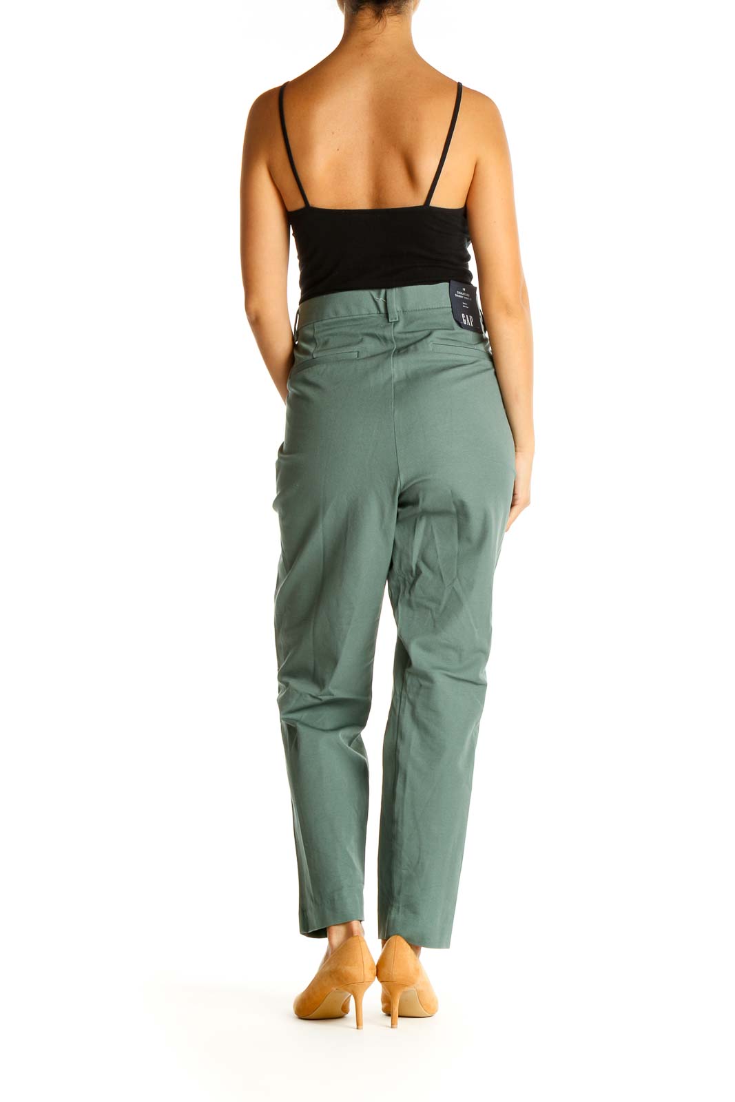 Green Solid Casual Trousers